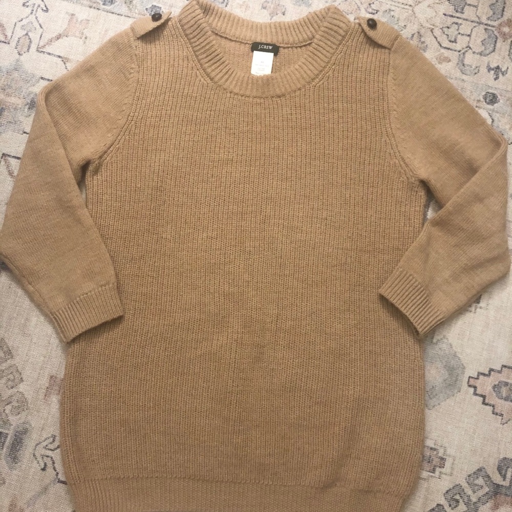 J.Crew ribbed wool sweater with epaulets.